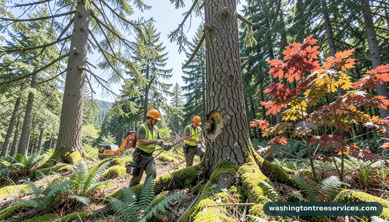 Completed chipping trees project by Washington Tree Services chipping trees - completed tree work by Washington Tree Services