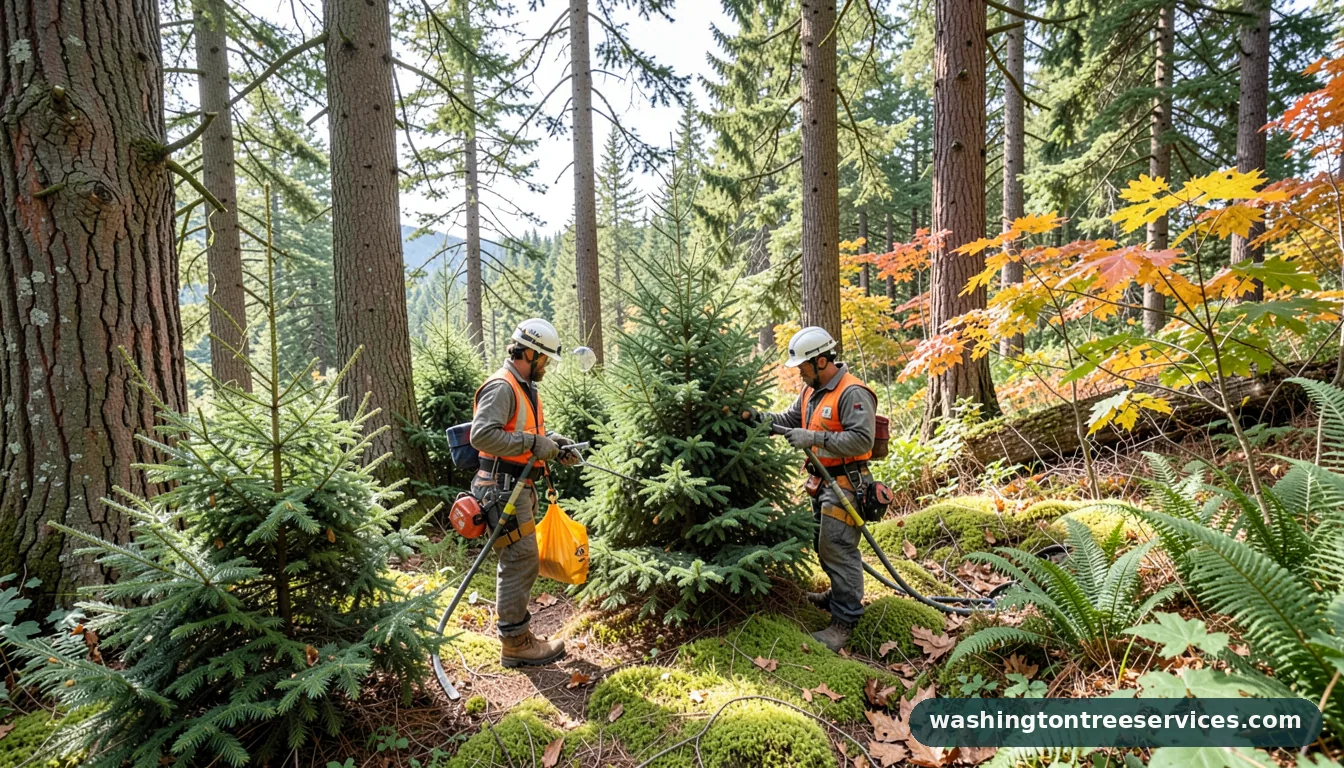 Professional equipment for christmas tree care in Washington christmas tree care - tree service equipment and crew in Washington