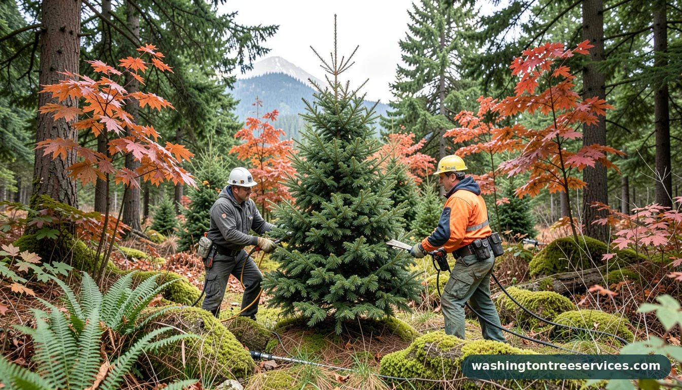 Completed christmas tree care project by Washington Tree Services christmas tree care - completed tree work by Washington Tree Services