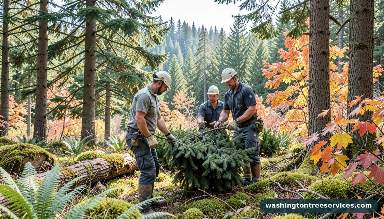 Certified arborists handling christmas tree cutting near me in Washington christmas tree cutting near me - certified arborists at work in Washington
