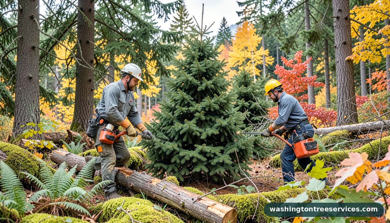 Completed christmas tree cutting near me project by Washington Tree Services christmas tree cutting near me - completed tree work by Washington Tree Services
