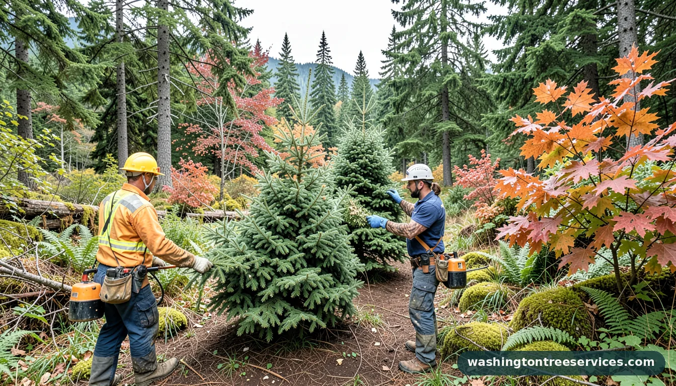 Completed christmas tree cutting washington project by Washington Tree Services christmas tree cutting washington - completed tree work by Washington Tree Services