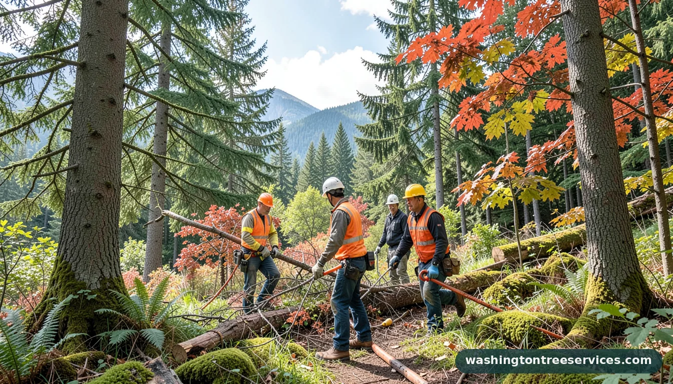 city of arlington tree removal - tree service equipment and crew in Washington