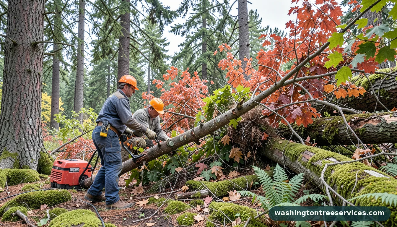 city of redmond tree removal - tree service equipment and crew in Washington