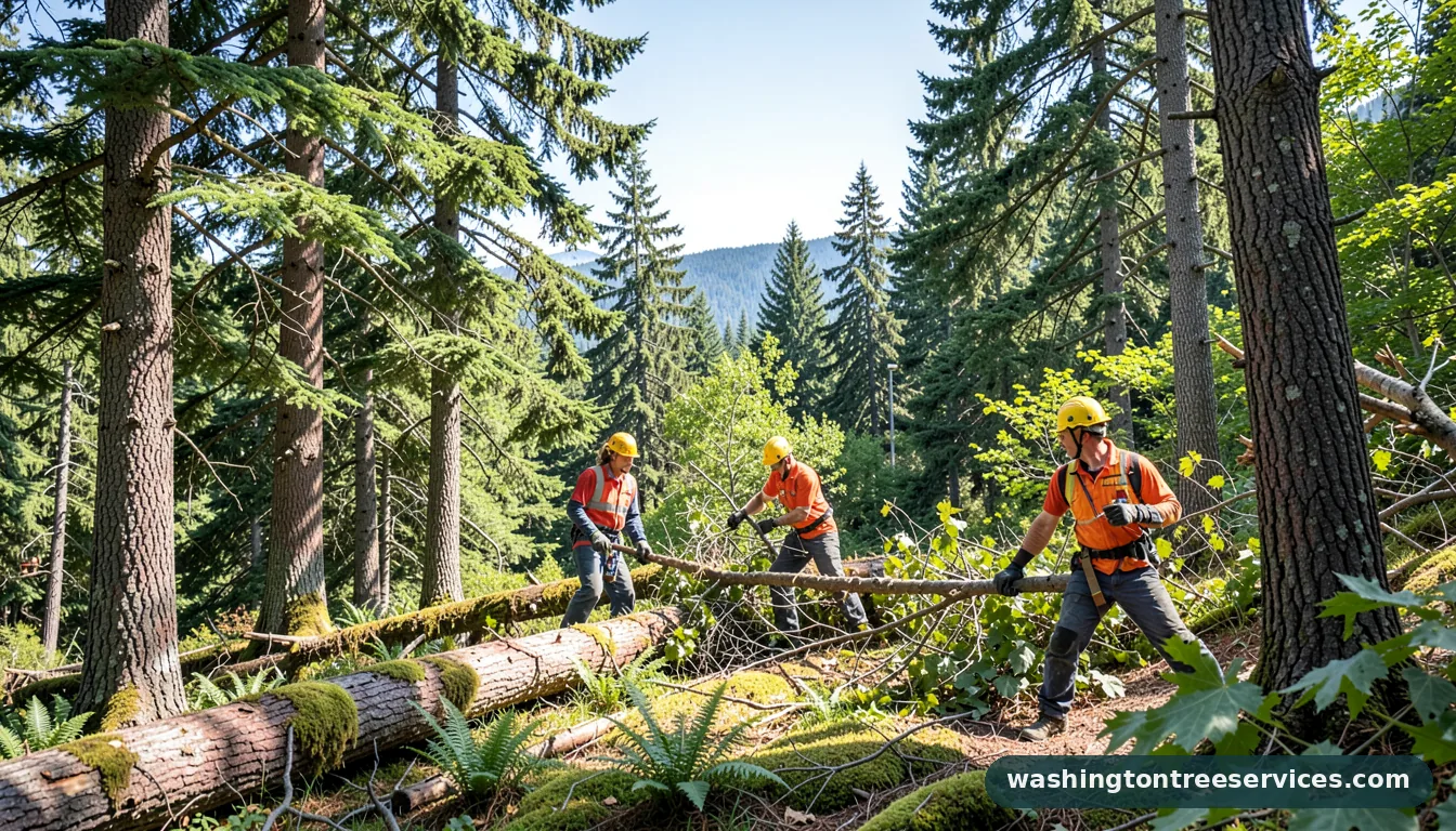 Certified arborists handling city of shoreline tree removal in Washington city of shoreline tree removal - certified arborists at work in Washington