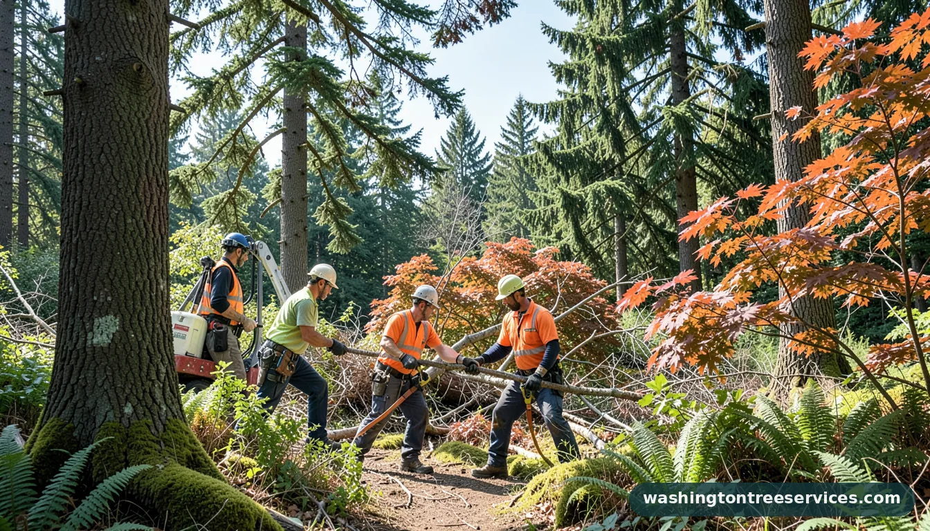 Professional equipment for city of shoreline tree removal in Washington city of shoreline tree removal - tree service equipment and crew in Washington