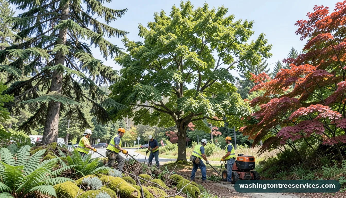 city tree - tree service equipment and crew in Washington
