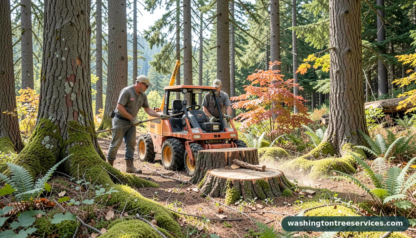 Completed commercial stump grinder for rent project by Washington Tree Services commercial stump grinder for rent - completed tree work by Washington Tree Services