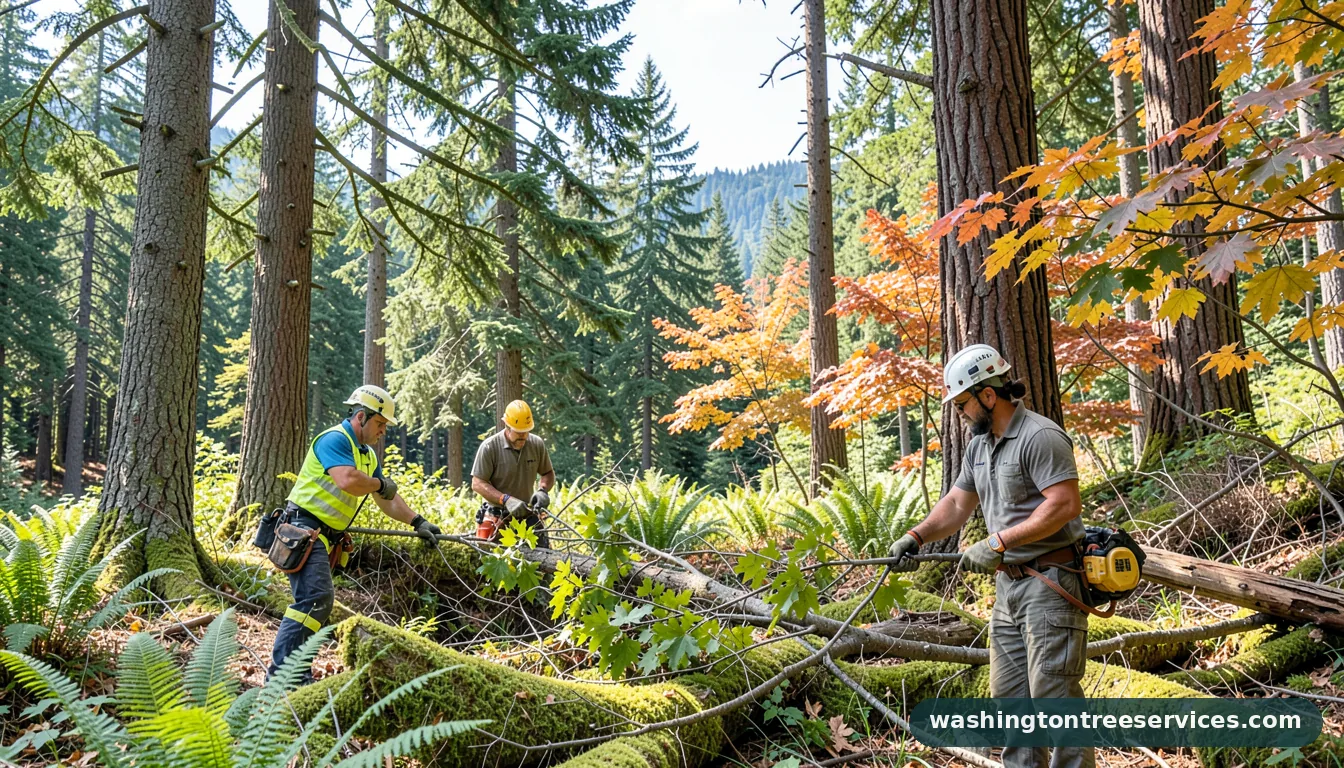 Completed commercial tree service project by Washington Tree Services commercial tree service - completed tree work by Washington Tree Services