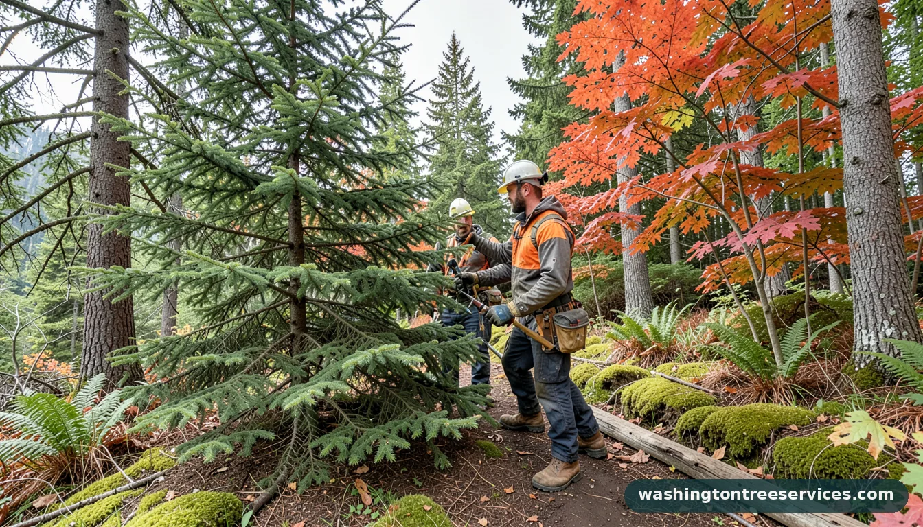 conifer tree care - completed tree work by Washington Tree Services