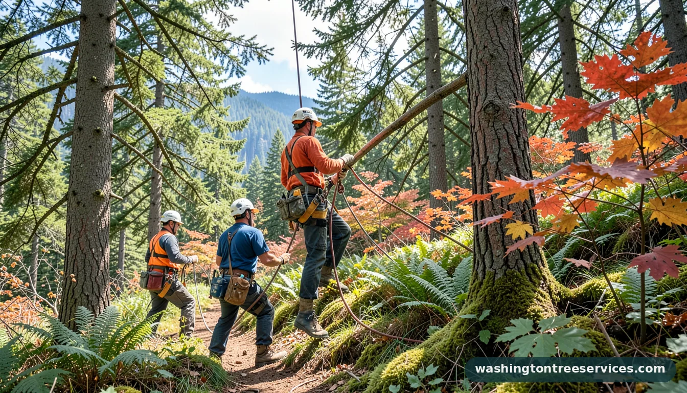 contract tree climber - certified arborists at work in Washington