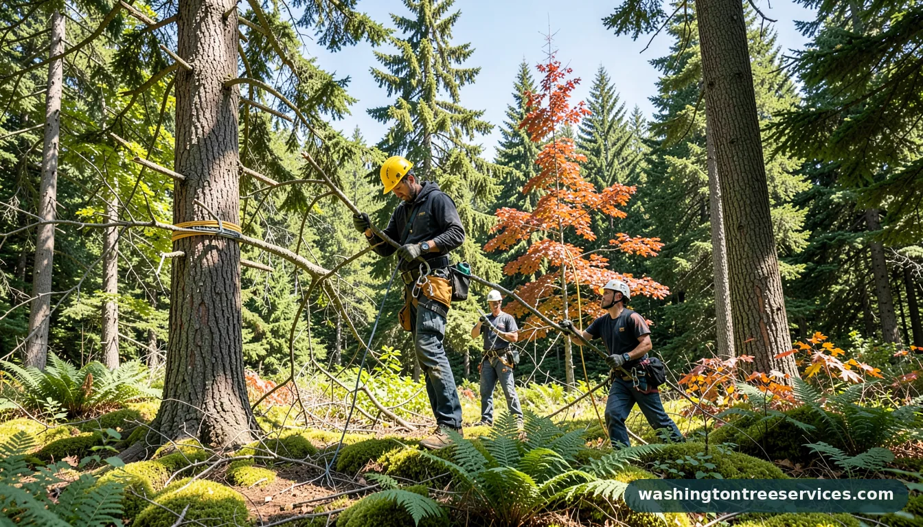 contract tree climber - completed tree work by Washington Tree Services