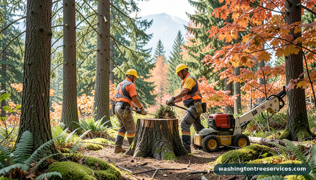 cost for stump removal - tree service equipment and crew in Washington
