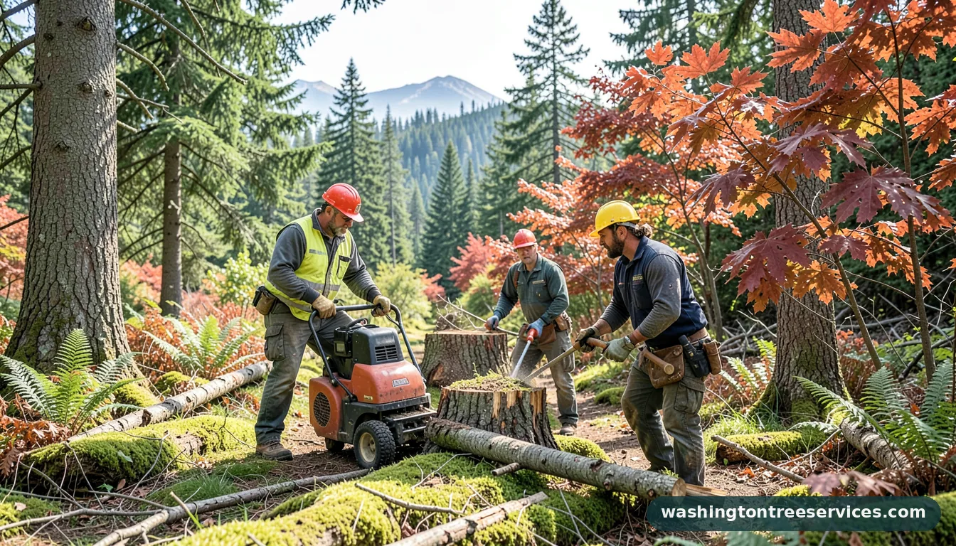 cost of stump grinder - certified arborists at work in Washington