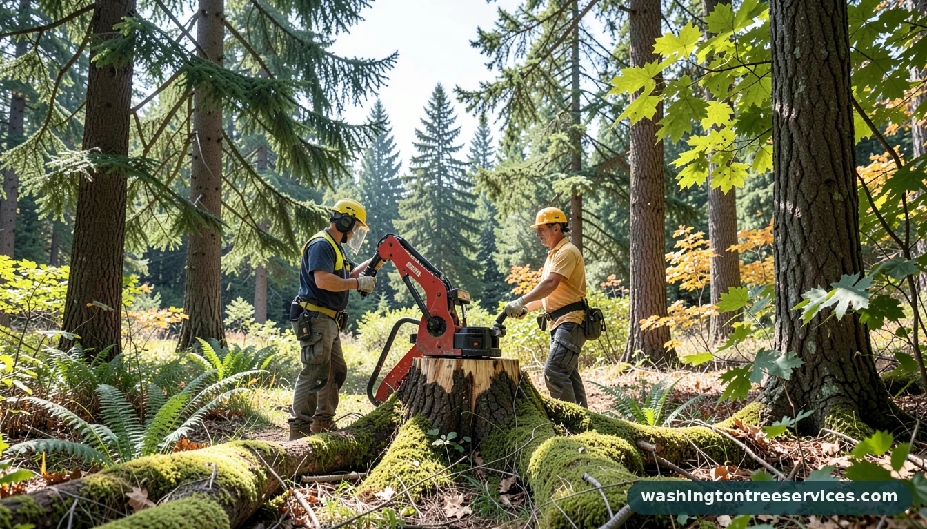 cost of stump grinder - completed tree work by Washington Tree Services