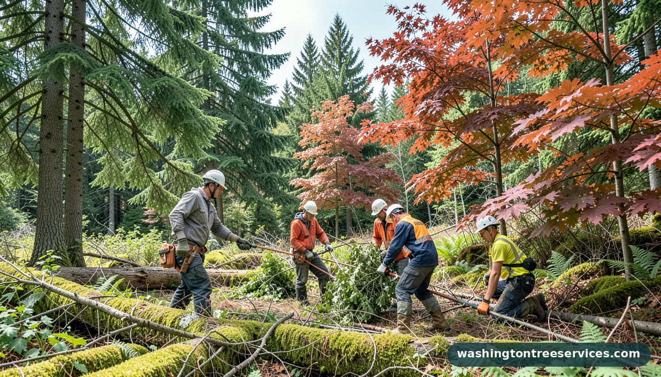 Certified arborists handling cost of tree clearing in Washington cost of tree clearing - certified arborists at work in Washington