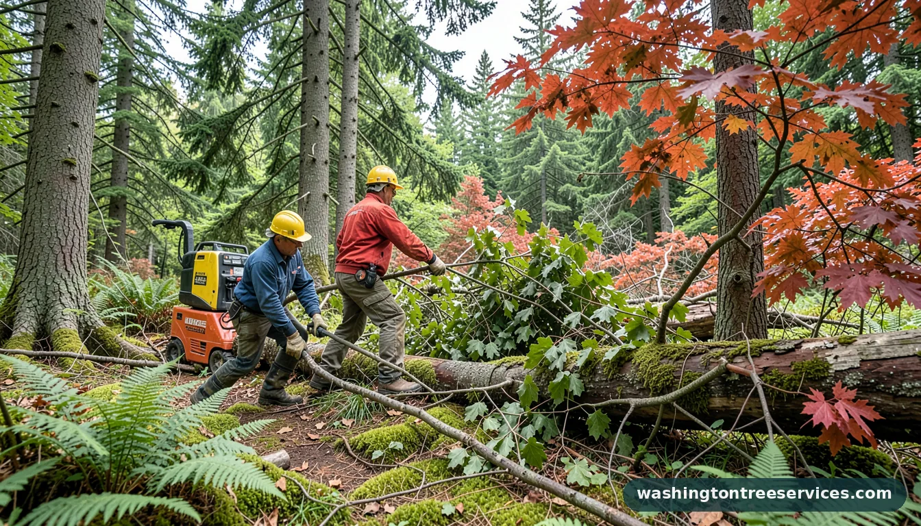 Professional equipment for cost of tree clearing in Washington cost of tree clearing - tree service equipment and crew in Washington
