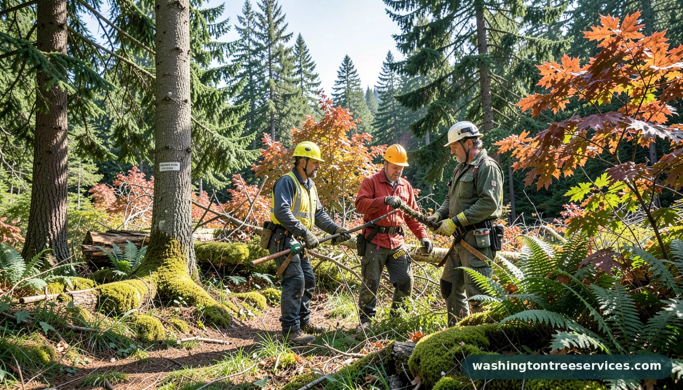 Certified arborists handling cost of tree removal in Washington cost of tree removal - certified arborists at work in Washington