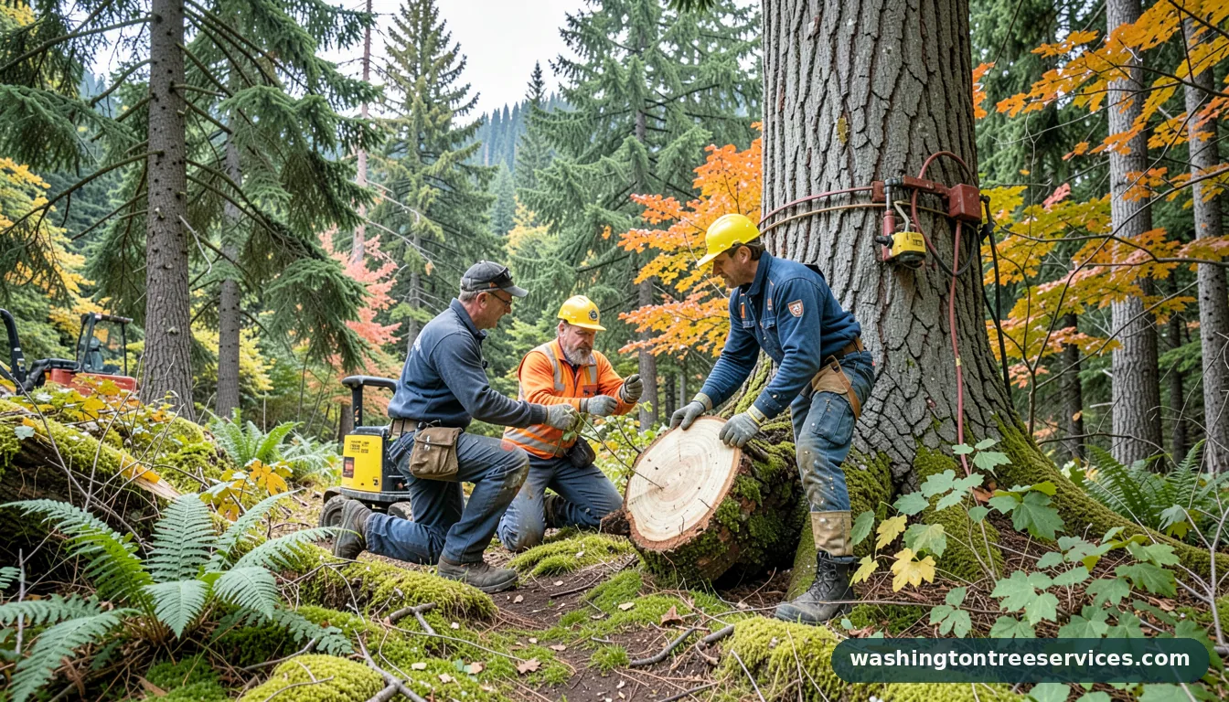 cost to cut down 50 foot tree - certified arborists at work in Washington
