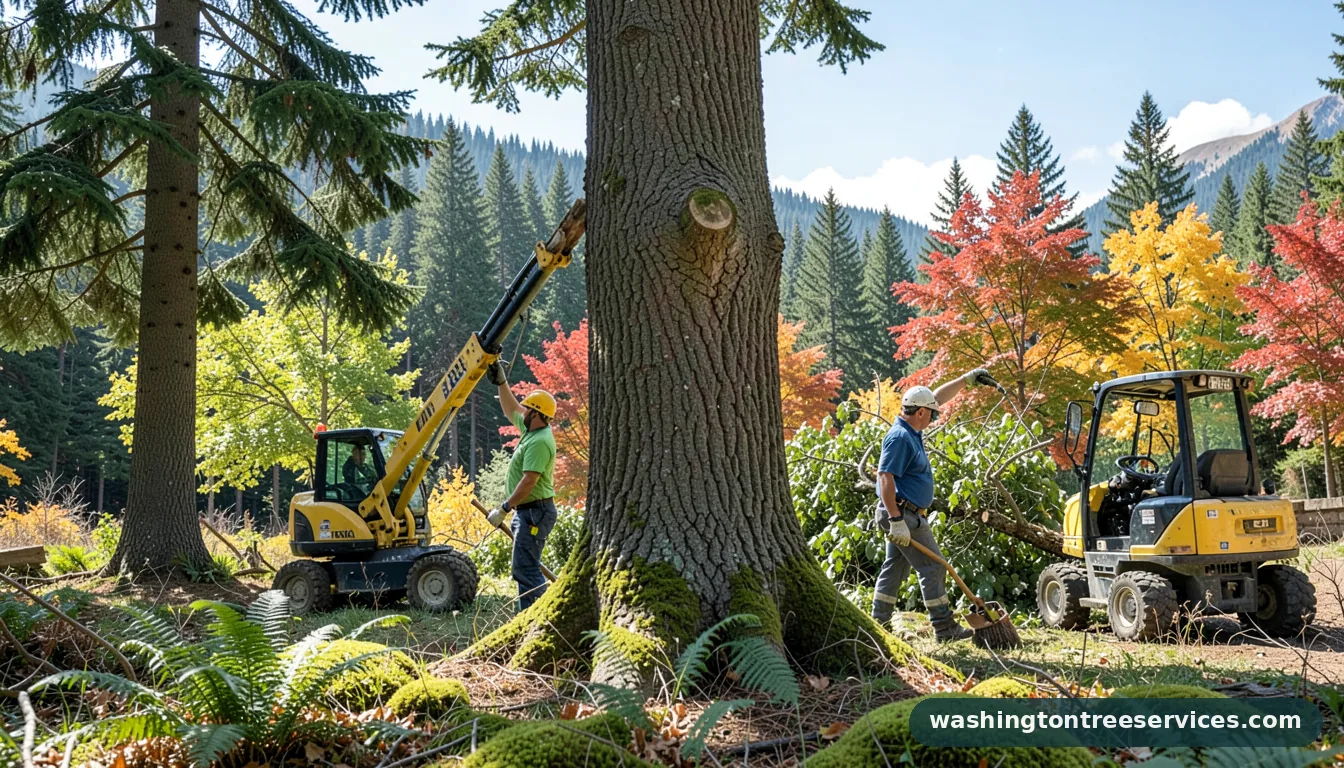 cost to cut down 50 foot tree - completed tree work by Washington Tree Services