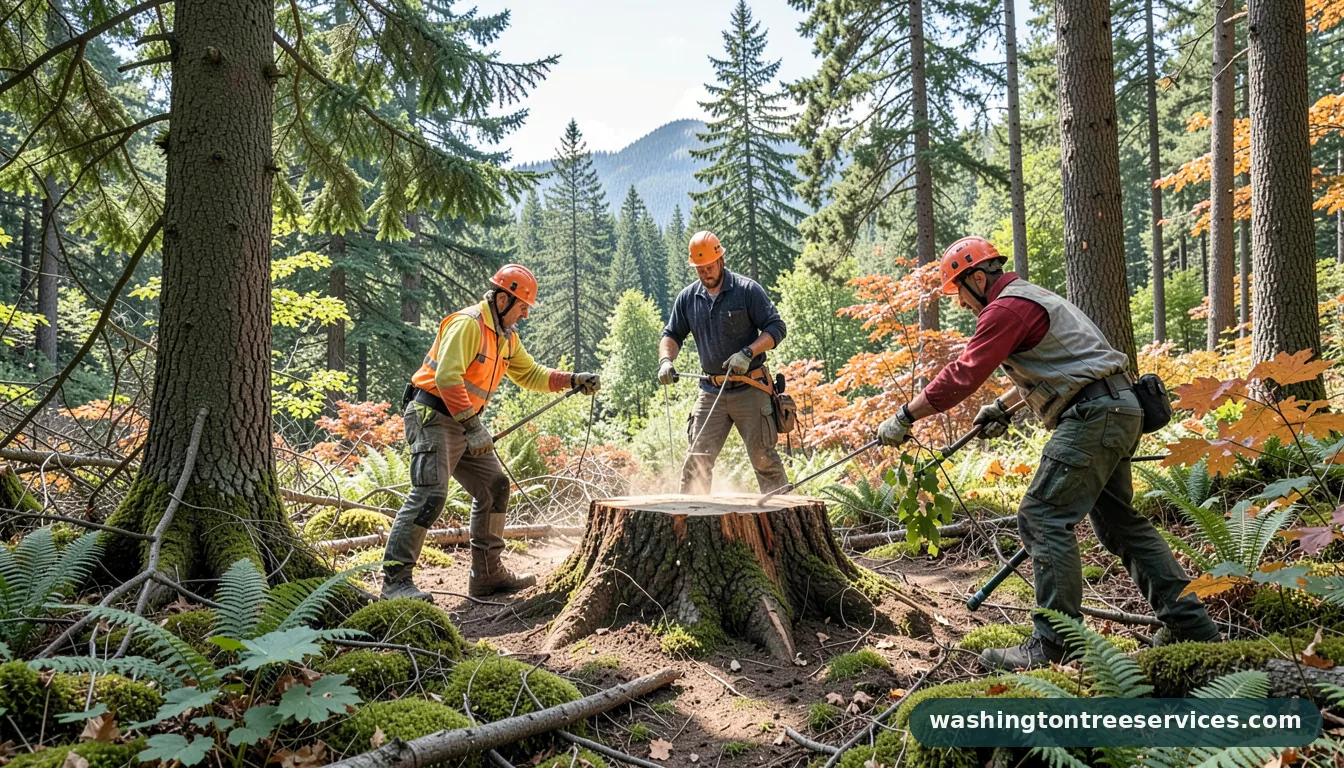 cost to get stump ground - certified arborists at work in Washington