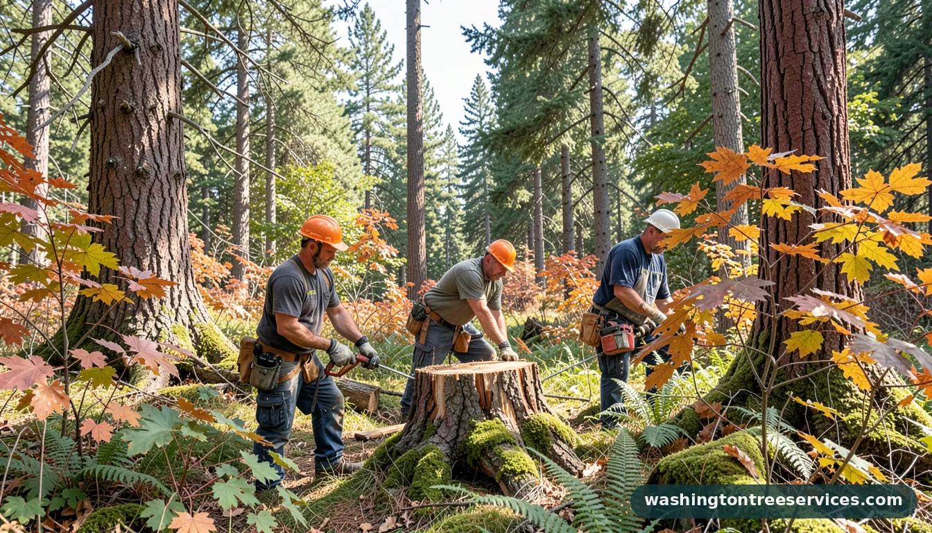 cost to stump grind - certified arborists at work in Washington