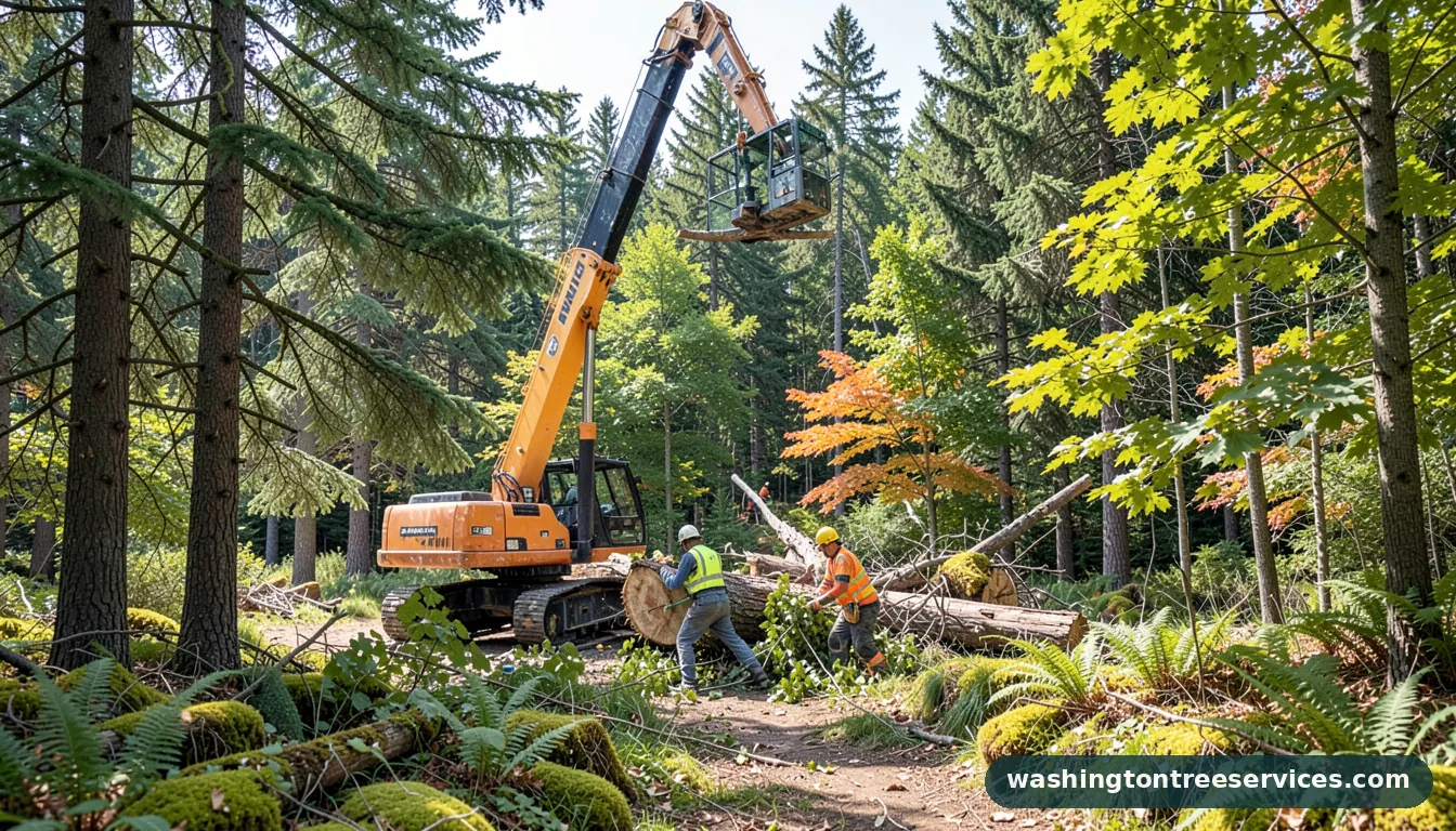 crane tree removal - completed tree work by Washington Tree Services