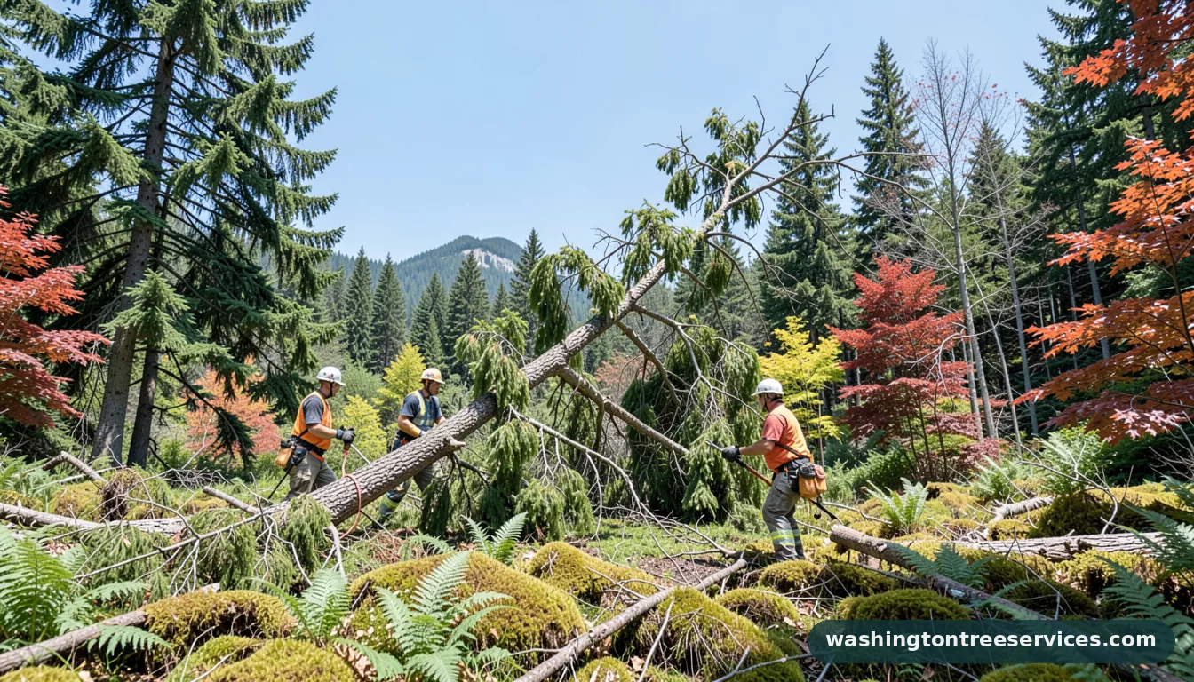cut down leaning tree in Washington | Washington Tree Services cut down leaning tree - professional tree service in Washington