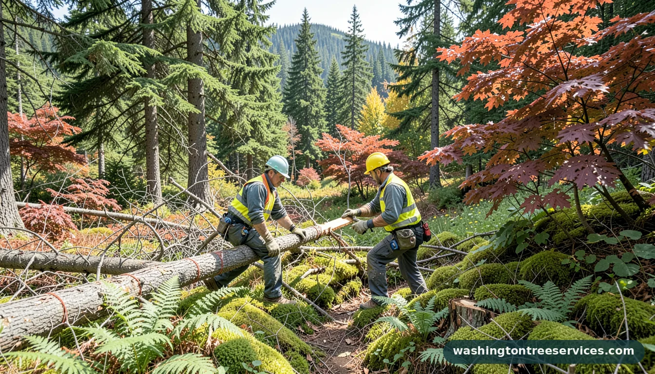 Professional equipment for cut off tree branch in Washington cut off tree branch - tree service equipment and crew in Washington