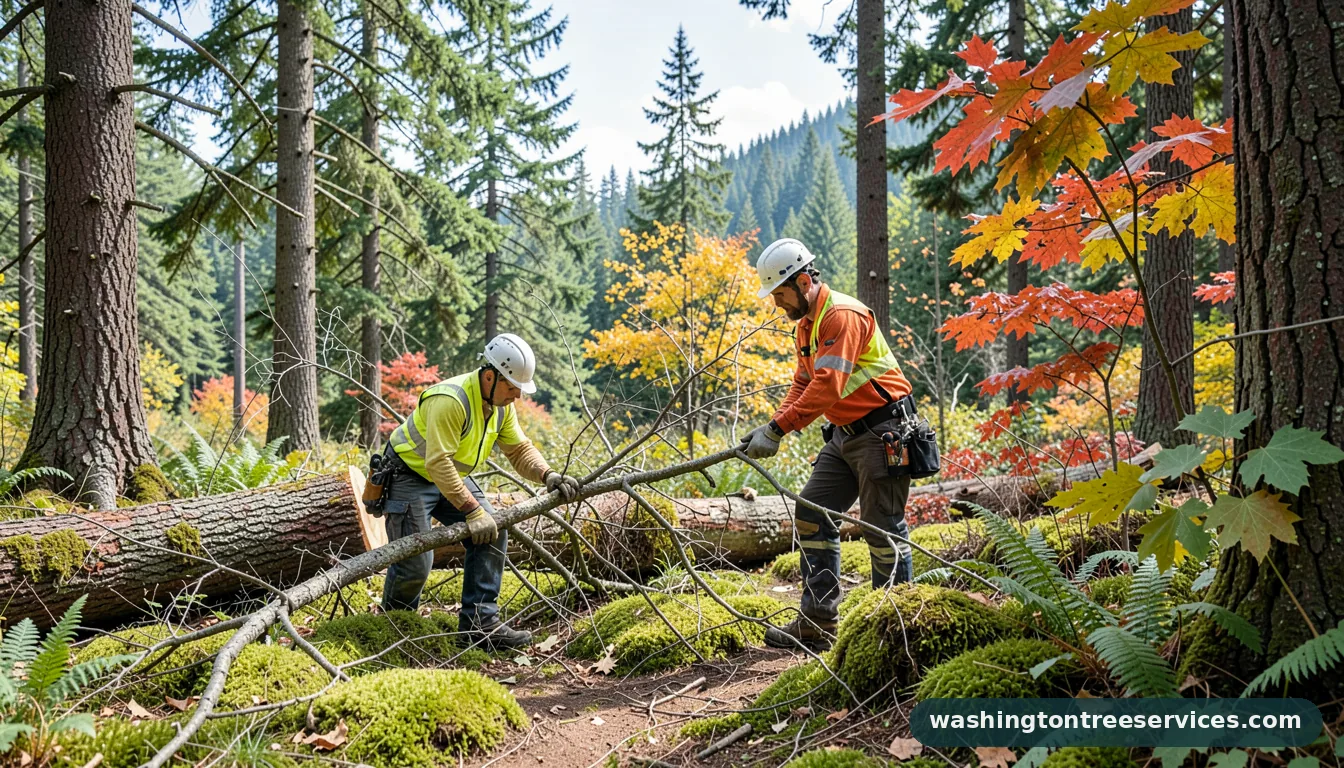 Completed cut off tree branch project by Washington Tree Services cut off tree branch - completed tree work by Washington Tree Services