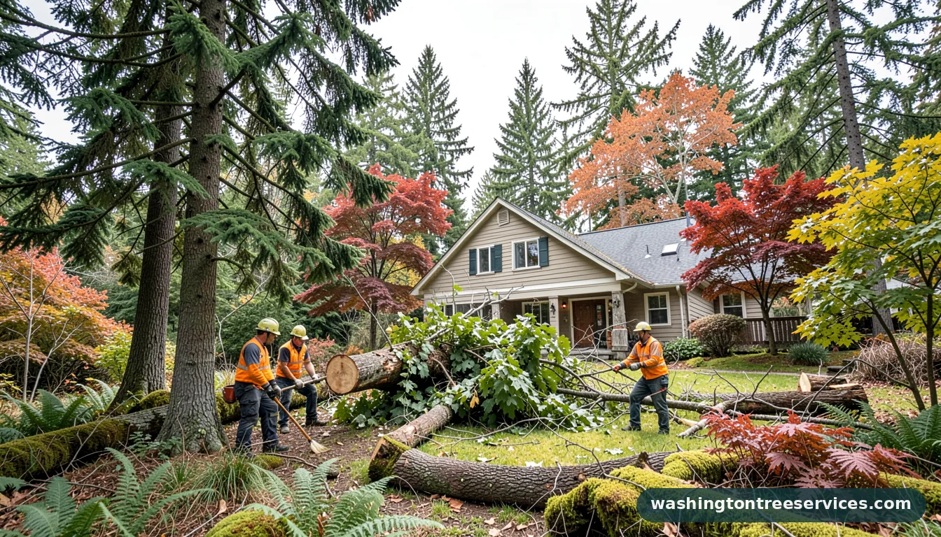 cut tree falls on house in Washington | Washington Tree Services cut tree falls on house - professional tree service in Washington