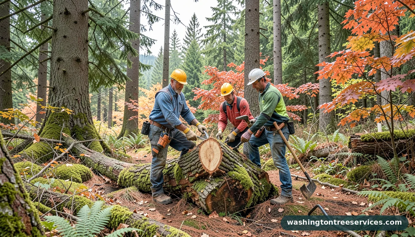 cut tree to ground level - certified arborists at work in Washington