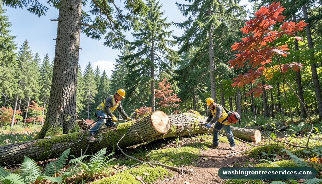 Completed cut trees project by Washington Tree Services cut trees - completed tree work by Washington Tree Services