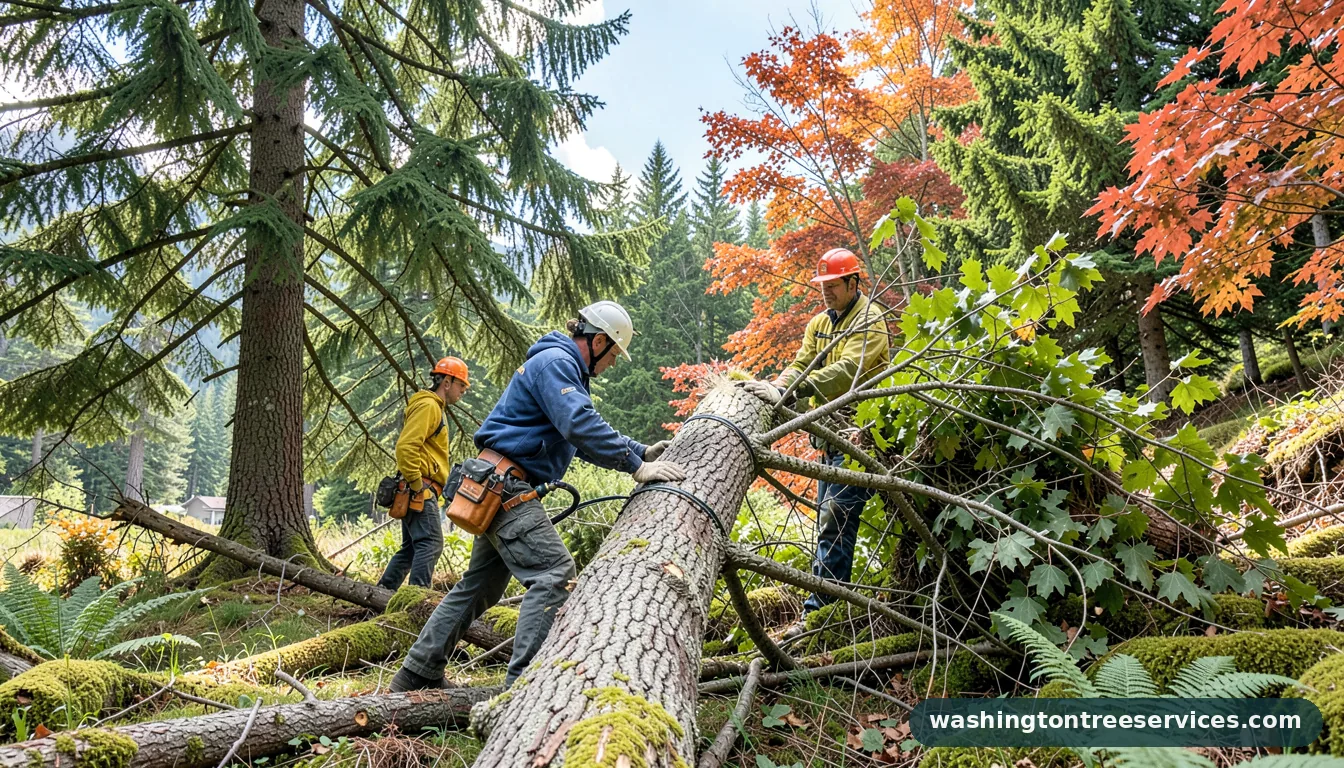cutting down trees in seattle - certified arborists at work in Washington