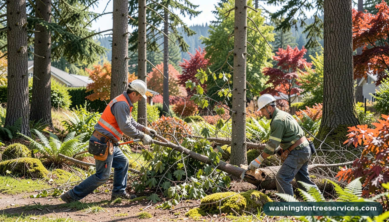 cutting down trees in seattle - completed tree work by Washington Tree Services