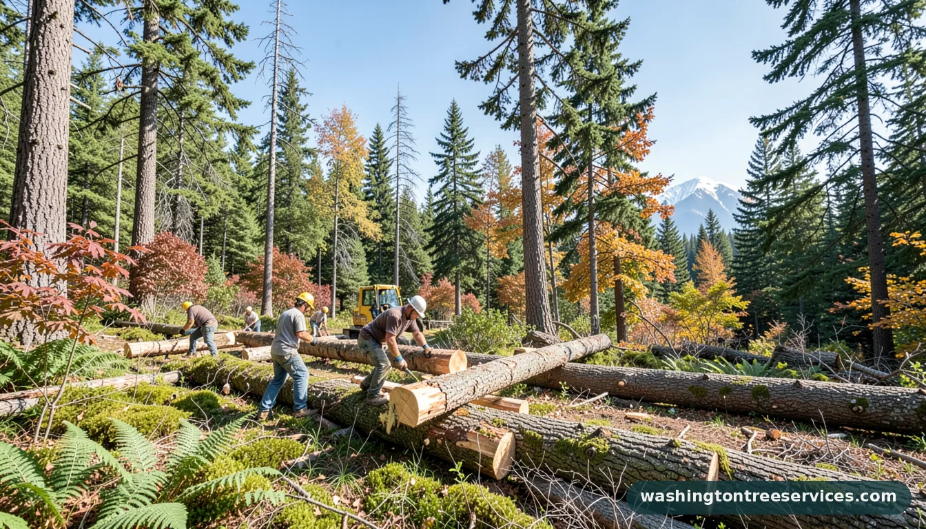 cutting timber in Washington | Washington Tree Services cutting timber - professional tree service in Washington