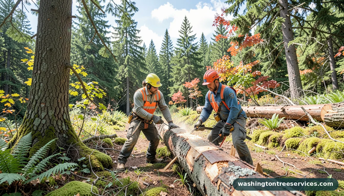 Professional equipment for cutting timber in Washington cutting timber - tree service equipment and crew in Washington