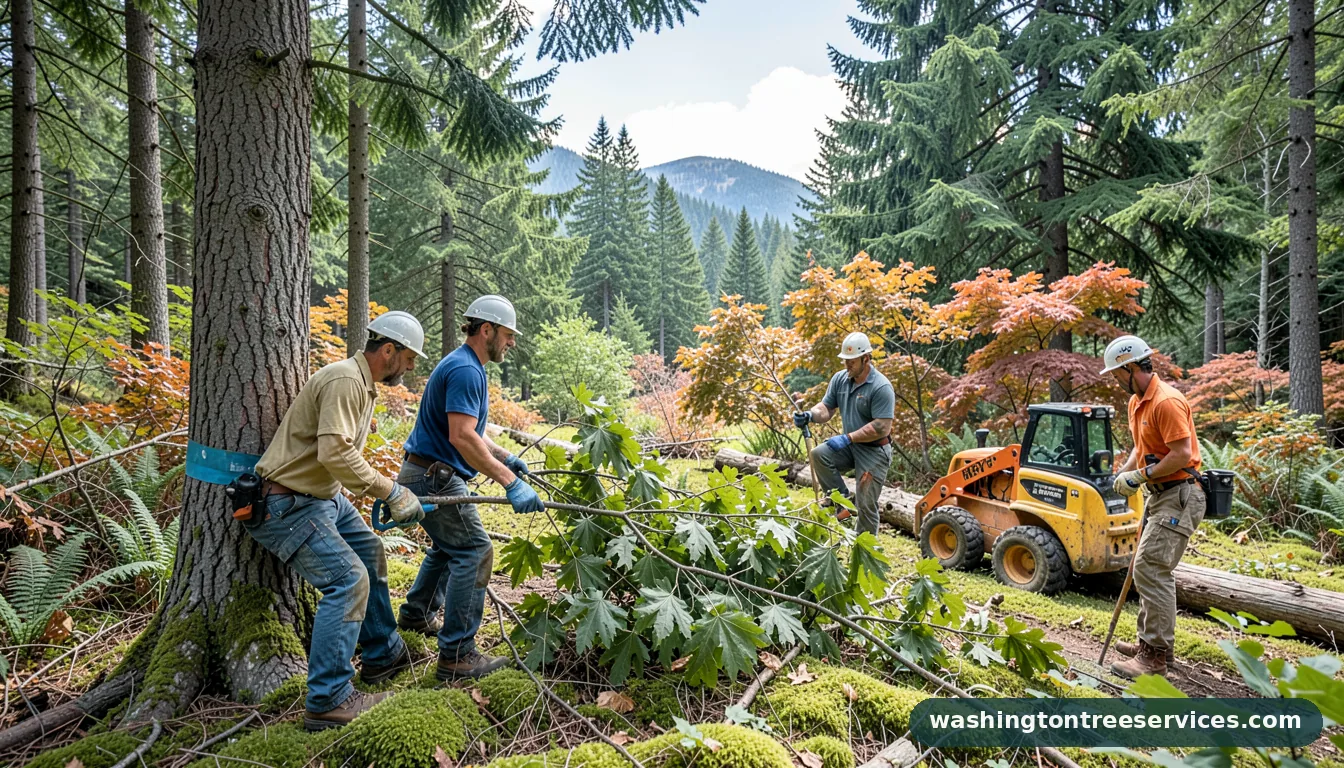 Certified arborists handling davey tree service in Washington davey tree service - certified arborists at work in Washington