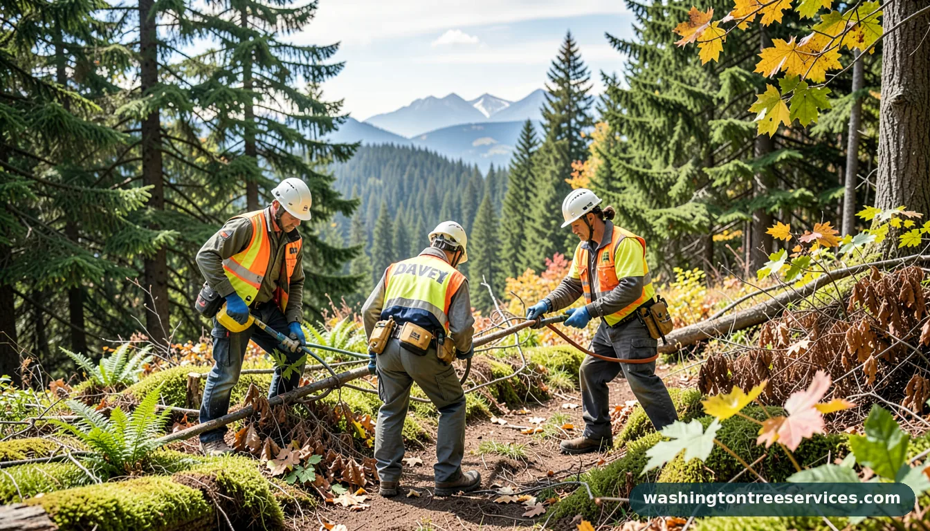 Certified arborists handling davey in Washington davey - certified arborists at work in Washington