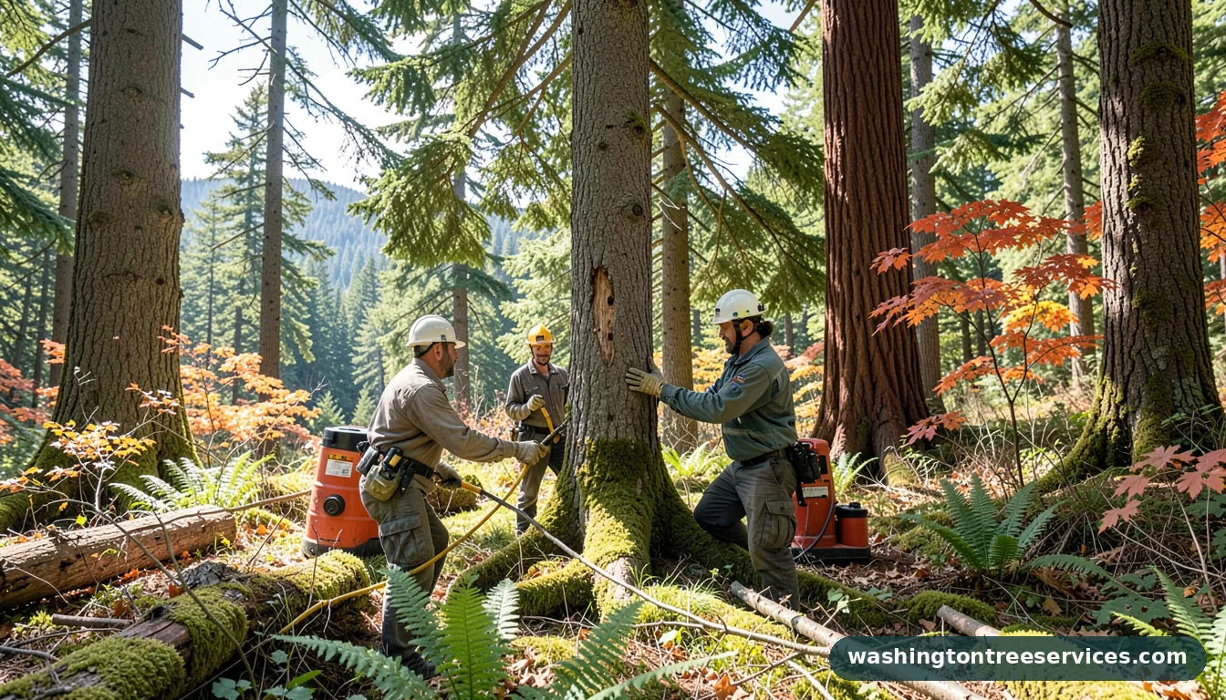 disease tree treatment - certified arborists at work in Washington