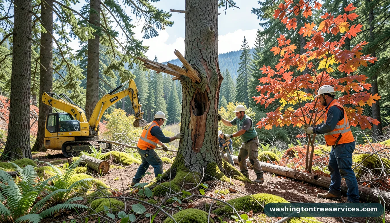 disease tree treatment - tree service equipment and crew in Washington