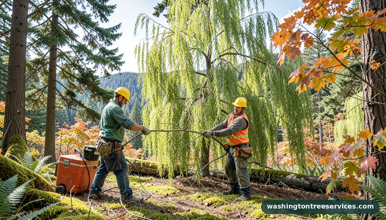 Certified arborists handling do you need to trim a weeping willow tree in Washington do you need to trim a weeping willow tree - certified arborists at work in Washington