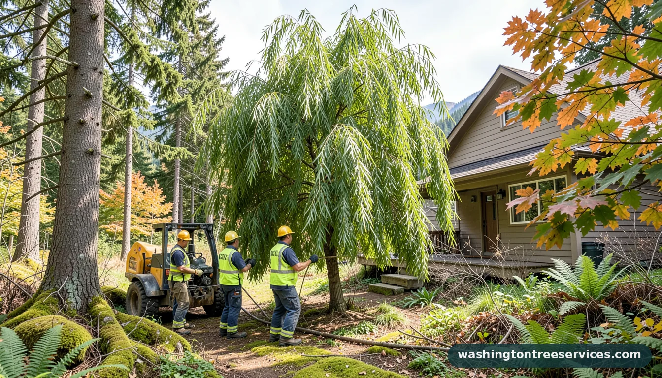 Completed do you need to trim a weeping willow tree project by Washington Tree Services do you need to trim a weeping willow tree - completed tree work by Washington Tree Services