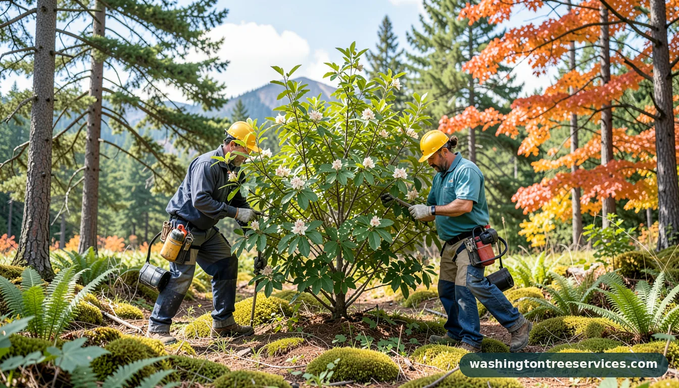 Completed dogwood bush pruning project by Washington Tree Services dogwood bush pruning - completed tree work by Washington Tree Services