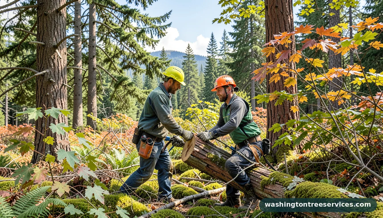 dogwood pruning - tree service equipment and crew in Washington