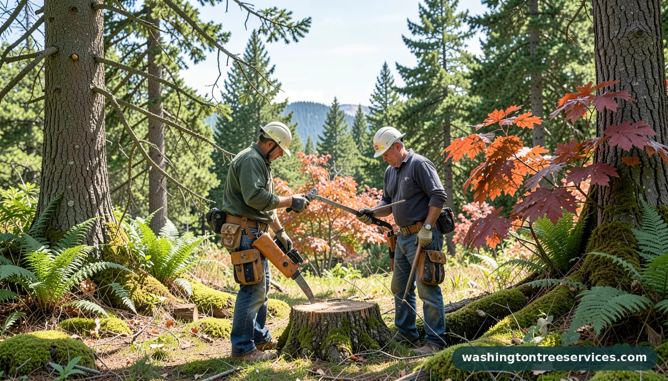 Completed drop crotch pruning project by Washington Tree Services drop crotch pruning - completed tree work by Washington Tree Services