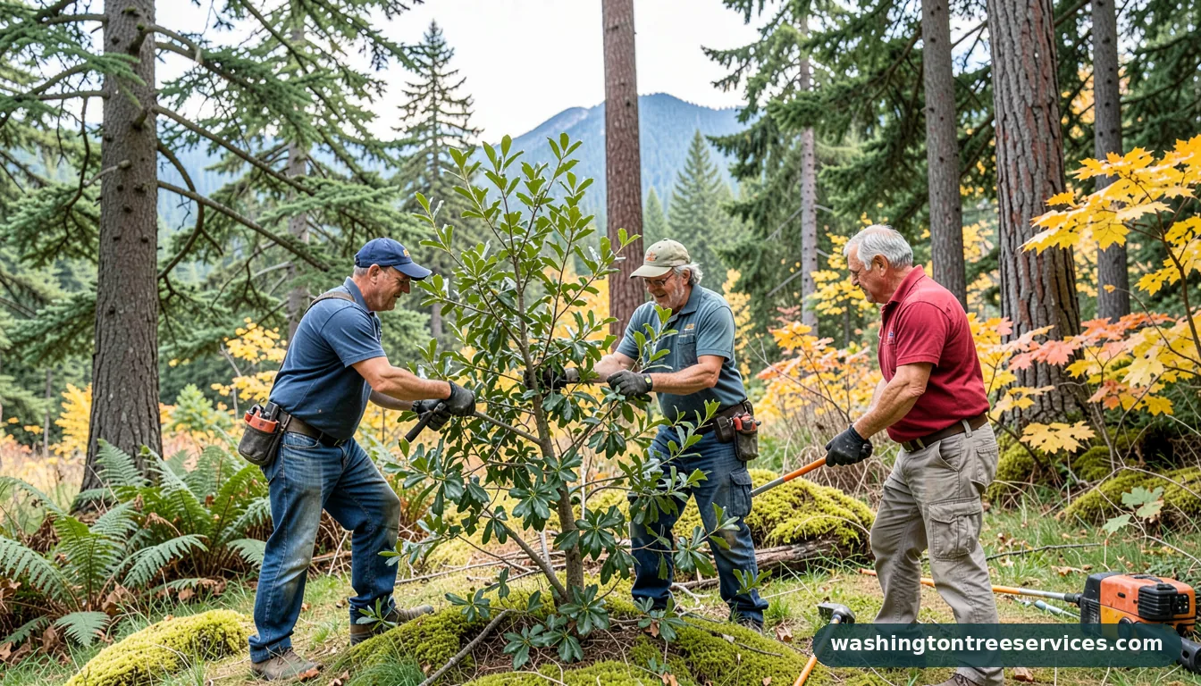Certified arborists handling dwarf yaupon holly pruning in Washington dwarf yaupon holly pruning - certified arborists at work in Washington
