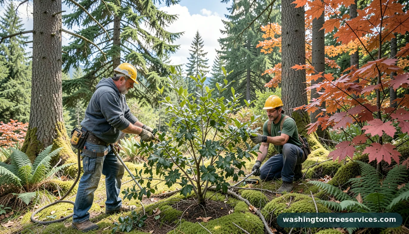 Completed dwarf yaupon holly pruning project by Washington Tree Services dwarf yaupon holly pruning - completed tree work by Washington Tree Services