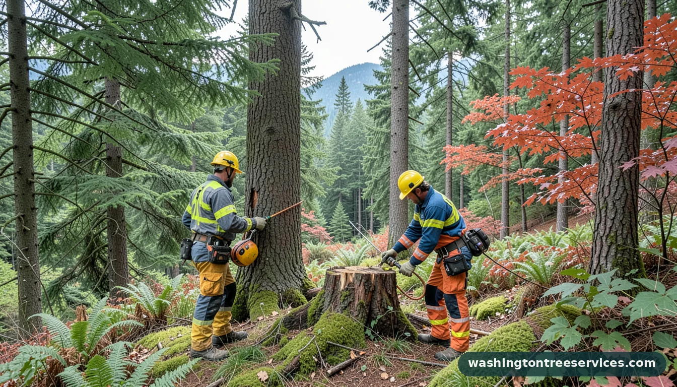 Professional equipment for easiest way to remove a stump in Washington easiest way to remove a stump - tree service equipment and crew in Washington