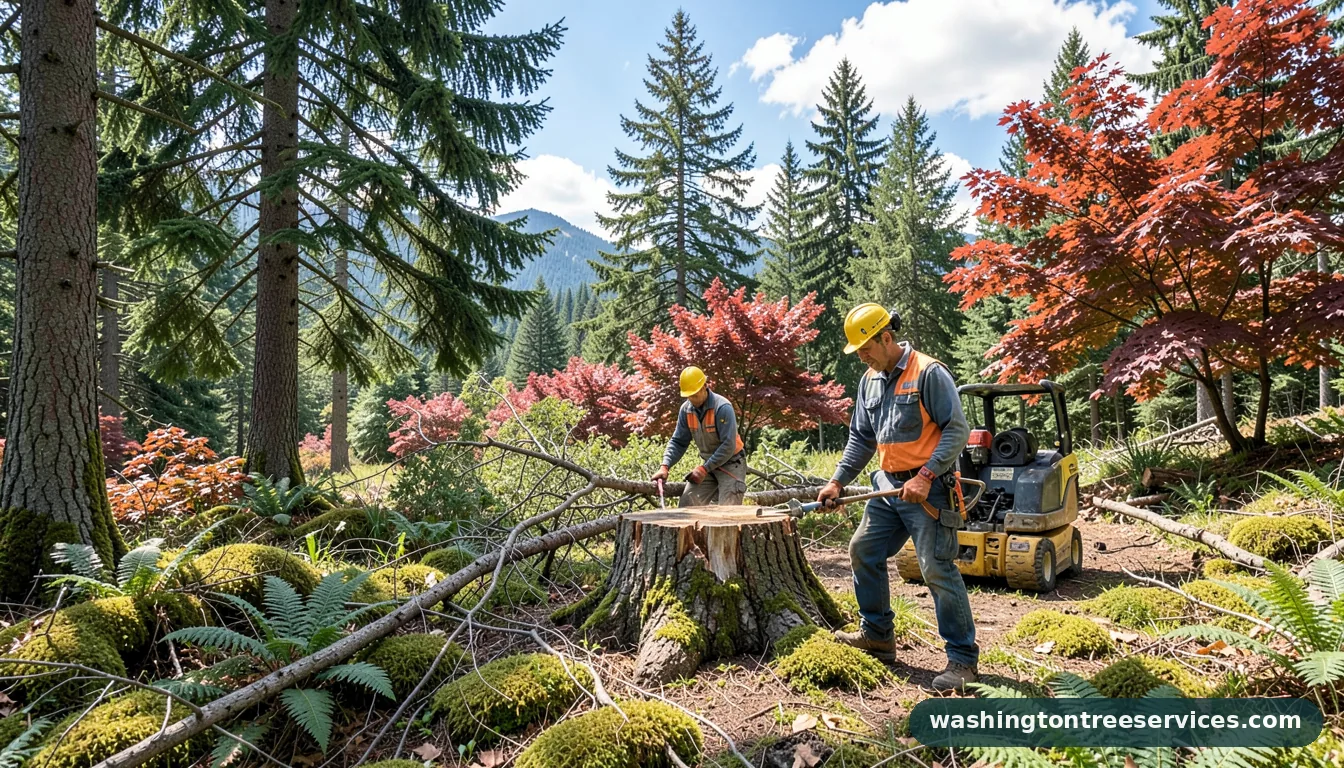 Certified arborists handling easy way to remove tree stump in Washington easy way to remove tree stump - certified arborists at work in Washington